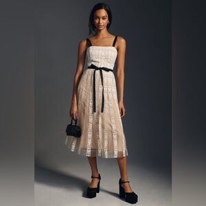 New Anthropologie Mare Mare Lace Corset Midi Dress